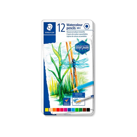 Lapices De Colores Staedtler Acuarelables Caja Metal De 12 Unidades Colores Surtidos
