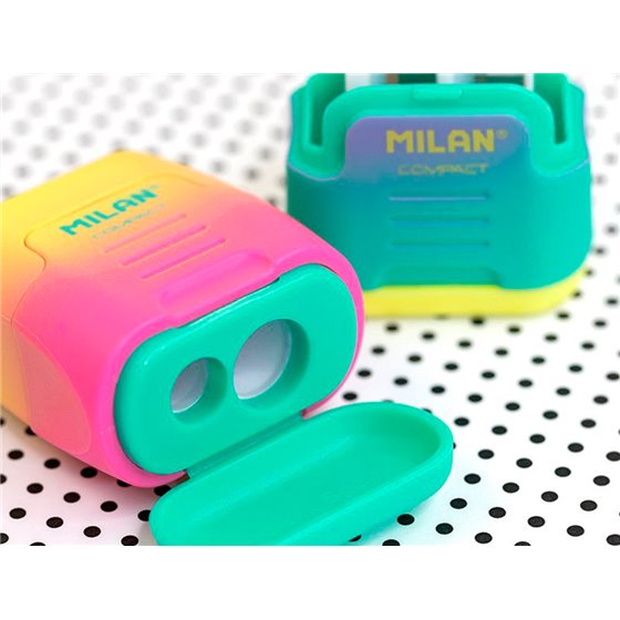 Sacapuntas Milan Compact Sunset Plastico 2 Usos Colores Surtidos