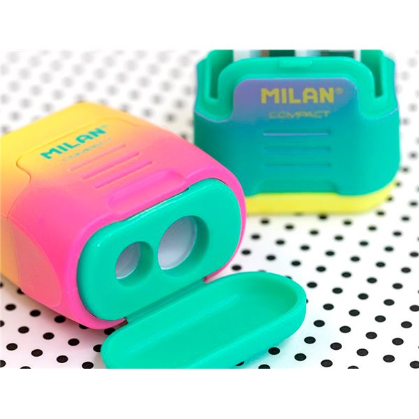 Sacapuntas Milan Compact Sunset Plastico 2 Usos Colores Surtidos