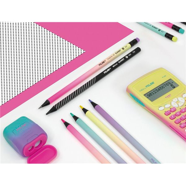 Sacapuntas Milan Compact Sunset Plastico 2 Usos Colores Surtidos