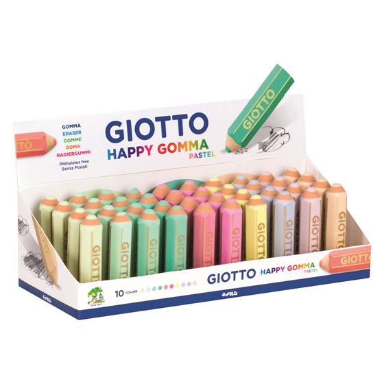 Goma De Borrar Giotto Happy Gomma Pastel Forma De Lapiz
