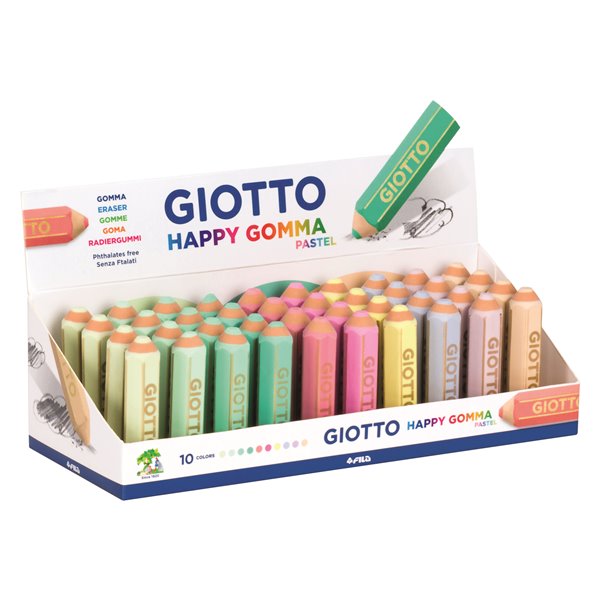 Goma De Borrar Giotto Happy Gomma Pastel Forma De Lapiz