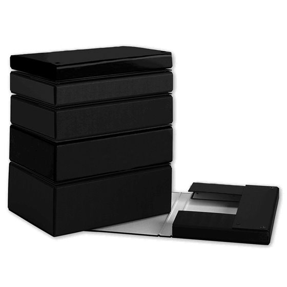 Carpeta Proyectos Pardo Folio Lomo 30 Mm Carton Forrado Negro Con Broche