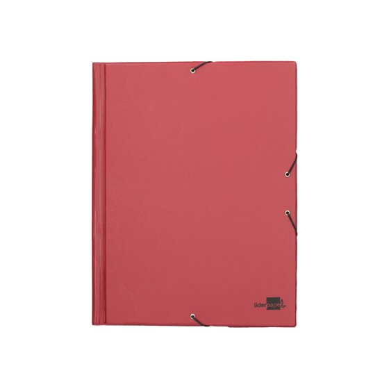 Carpeta Liderpapel Gomas Folio Solapas Plastico Burdeos