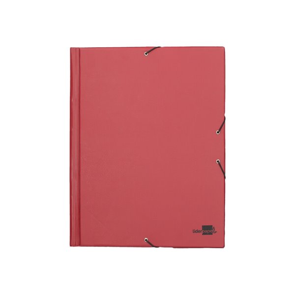 Carpeta Liderpapel Gomas Folio Solapas Plastico Burdeos