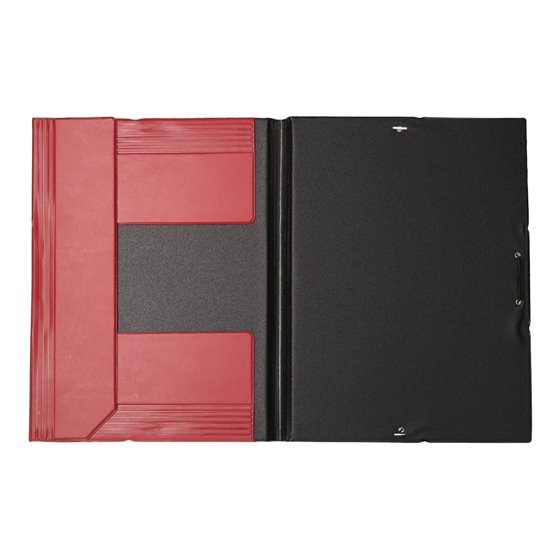 Carpeta Liderpapel Gomas Folio Solapas Plastico Burdeos