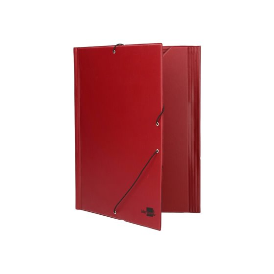 Carpeta Liderpapel Gomas Folio Solapas Plastico Burdeos