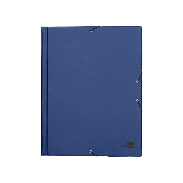 Carpeta Liderpapel Gomas Folio Solapas Plastico Azul
