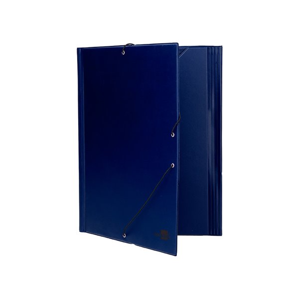Carpeta Liderpapel Gomas Folio Solapas Plastico Azul