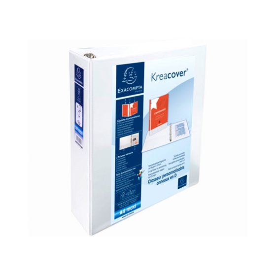 Carpeta Exacompta Canguro 4 Anillas 60 Mm Din A4+ Carton Forrado Polipropileno Personalizable 3 Bolsillos