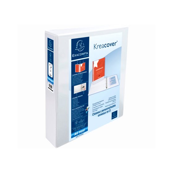 Carpeta Exacompta Canguro 4 Anillas 50 Mm Din A4+ Carton Forrado Polipropileno Personalizable 3 Bolsillos