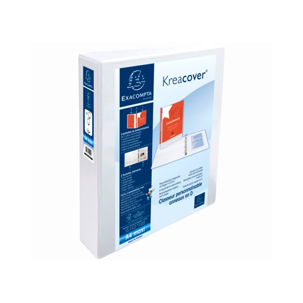 Carpeta Exacompta Canguro 4 Anillas 40 Mm Din A4+ Carton Forrado Polipropileno Personalizable 3 Bolsillos
