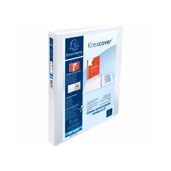 Carpeta Exacompta Canguro 4 Anillas 30 Mm Din A4+ Carton Forrado Polipropileno Personalizable 3 Bolsillos