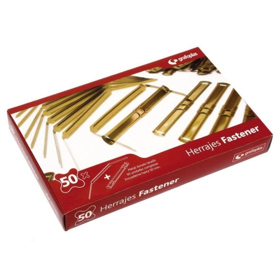 Fastener Metálico GRAFOPLAS Dorado, Caja x50