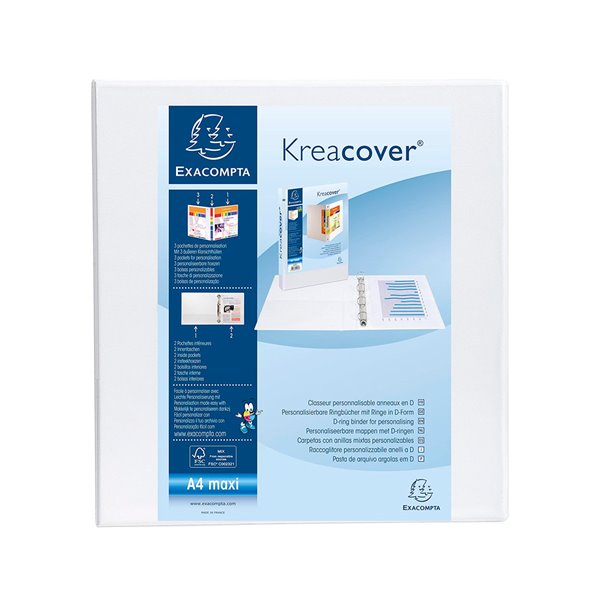 Carpeta Exacompta Canguro 2 Anillas 50 Mm Din A4+ Carton Forrado Polipropileno Personalizable 3 Bolsillos