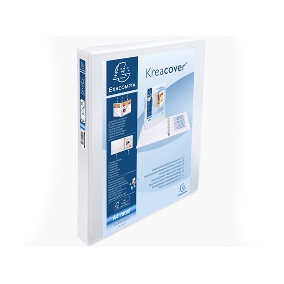 Carpeta Exacompta Canguro 2 Anillas 30 Mm Din A4+ Carton Forrado Polipropileno Personalizable 3 Bolsillos