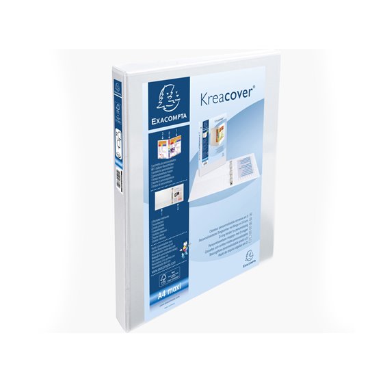Carpeta Exacompta Canguro 2 Anillas 16 Mm Din A4+ Carton Forrado Polipropileno Personalizable 3 Bolsillos