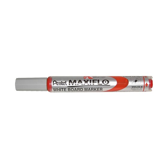 Rotulador Maxiflo Pentel Para Pizarra Blanca Color Rojo