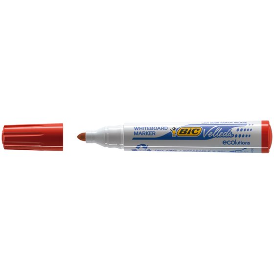 Rotulador Bic Velleda Para Pizarra Rojo Punta Redonda 1,3 Mm