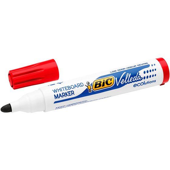 Rotulador Bic Velleda Para Pizarra Rojo Punta Redonda 1,3 Mm