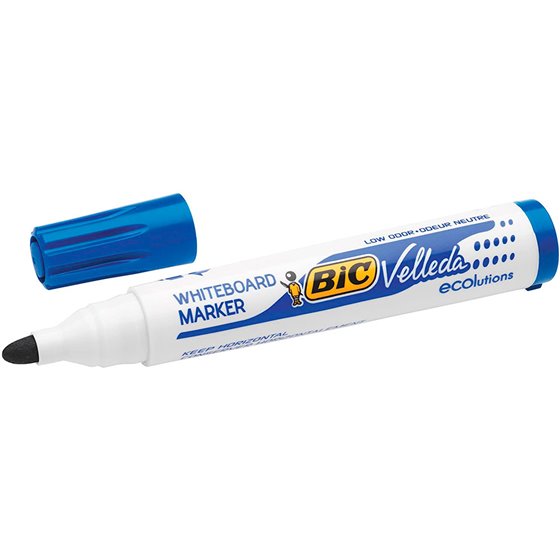 Rotulador Bic Velleda Para Pizarra Azul Punta Redonda 1,3 Mm