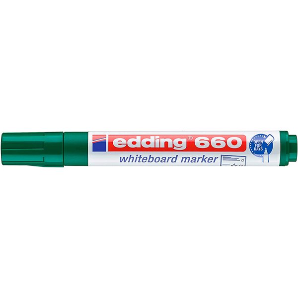 Rotulador Edding Para Pizarra Blanca 660 Color Verde Punta Redonda 1,5-3 Mm