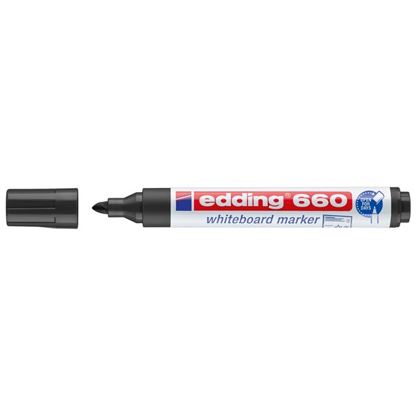 Rotulador Edding Para Pizarra Blanca 660 Color Negro Punta Redonda 3 Mm