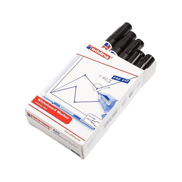 Rotulador Edding Para Pizarra Blanca 660 Color Negro Punta Redonda 3 Mm