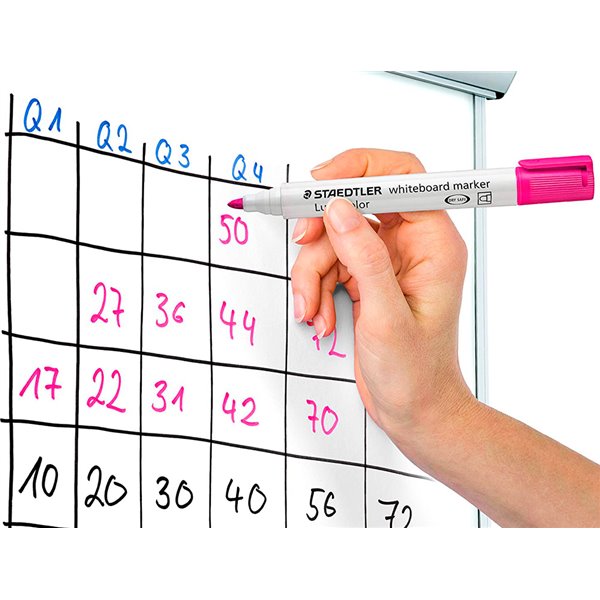Rotulador Staedtler Lumocolor 351 Para Pizarra Blanca Punta Redonda 2 Mm Recargable Color Rosa