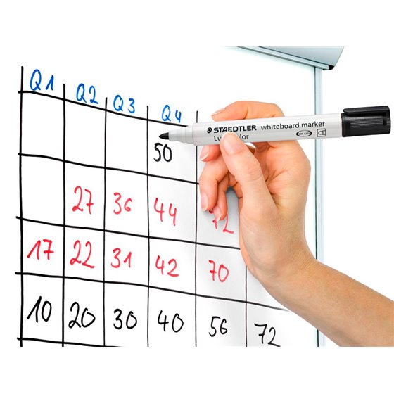 Rotulador Staedtler Lumocolor 351 Para Pizarra Blanca Punta Redonda 2 Mm Recargable Color Negro