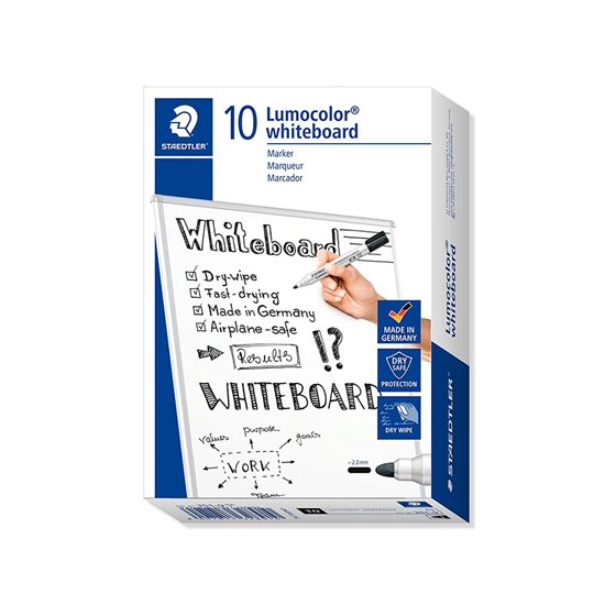 Rotulador Staedtler Lumocolor 351 Para Pizarra Blanca Punta Redonda 2 Mm Recargable Color Negro