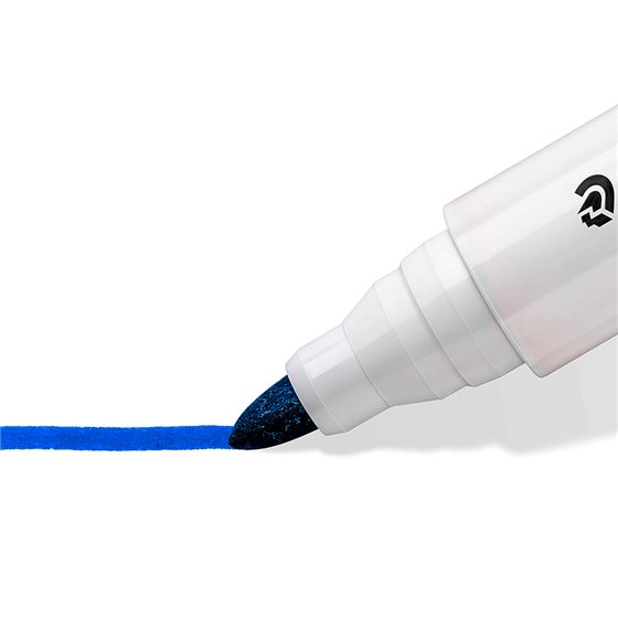 Rotulador Staedtler Lumocolor 351 Para Pizarra Blanca Punta Redonda 2 Mm Recargable Color Azul