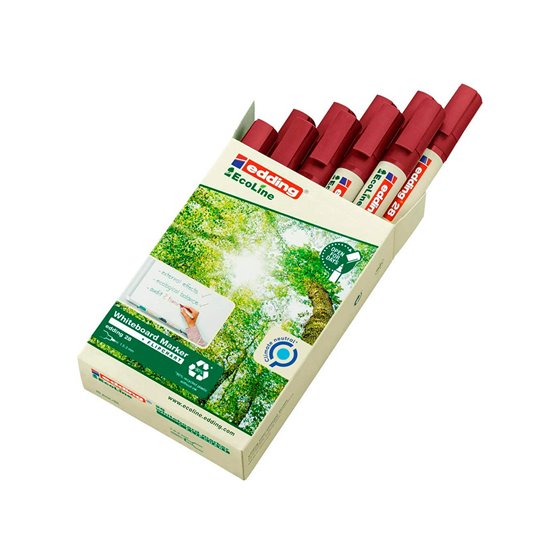 Rotulador Edding 28 Para Pizarra Blanca Ecoline 90% Reciclado Color Rojo Punta Redonda 1,5-3 Mm Recargable