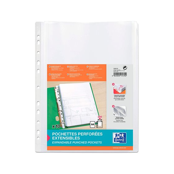 Funda Multitaladro Oxford Con Fuelle Din A4 200 Mc Cristal