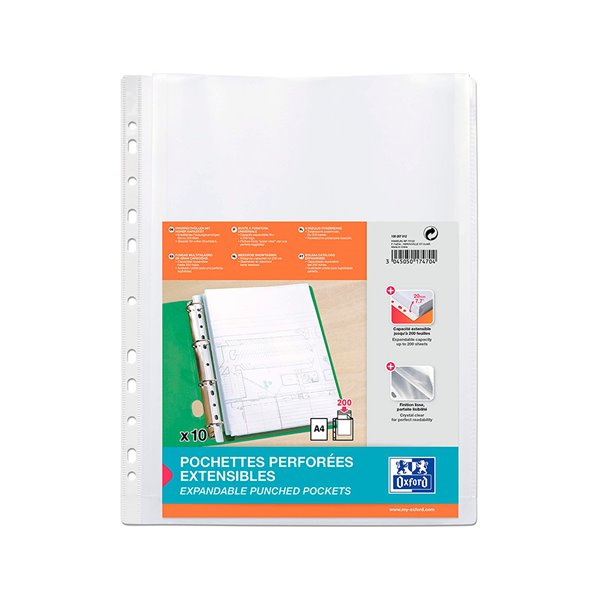 Funda Multitaladro Oxford Con Fuelle Din A4 200 Mc Cristal