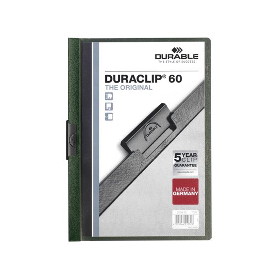 Carpeta Duraclip Dossier Pinza Lateral Verde Oscuro Capacidad 60 Hojas