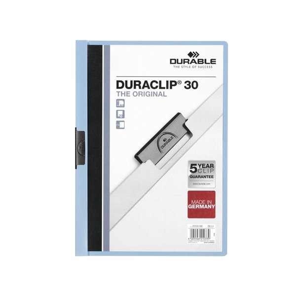Carpeta Duraclip Dossier Pinza Lateral Azul Capacidad 30 Hojas