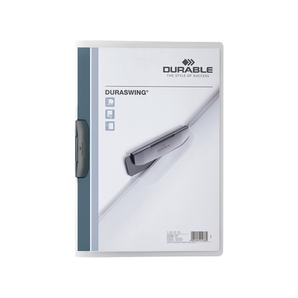 Carpeta Durable Duraswing Dossier Pinza Lateral Giratoria Polipropileno Din A4 Grafito 30 Hojas