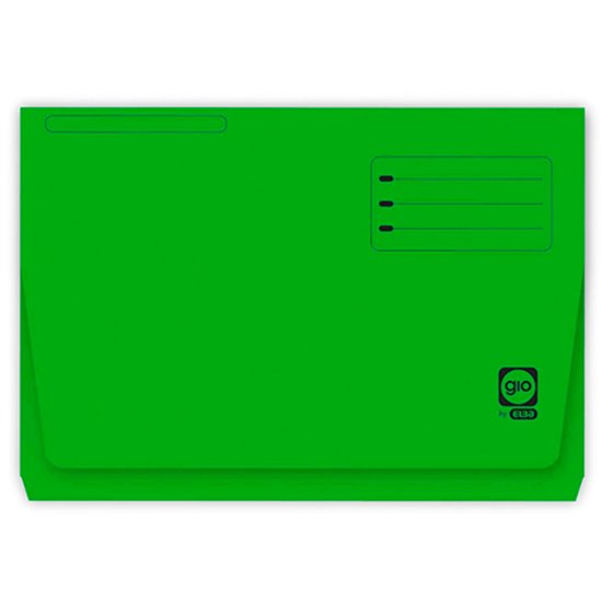 Subcarpeta Cartulina Gio Folio Pocket Verde Con Bolsa Y Solapa 320G/M2