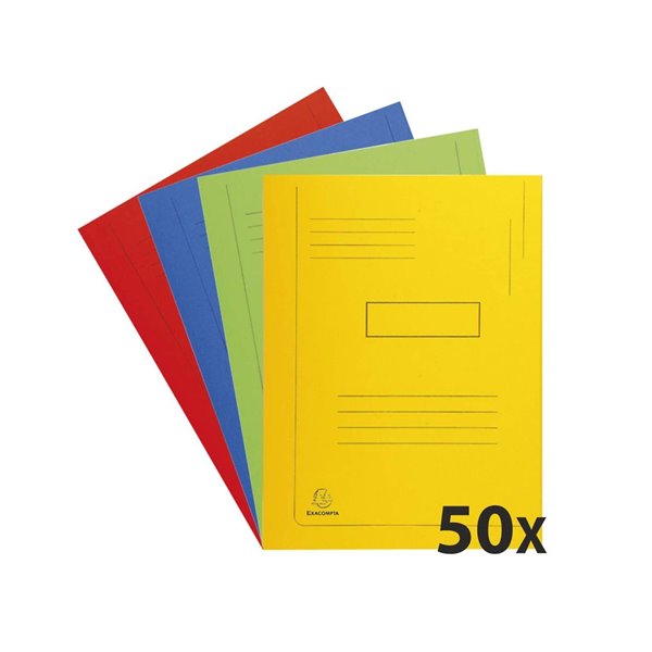 Subcarpeta Cartulina Reciclada Exacompta A4 Colores Surtidos 280G/M2 Con 2 Solapas Interior