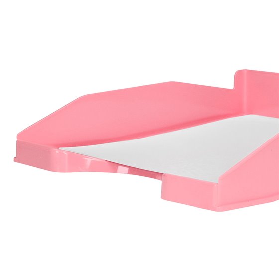 Bandeja Sobremesa Plastico Q-Connect Rosa Pastel Opaco 240X70X340Mm