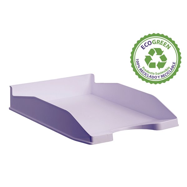 Bandeja Sobremesa Archivo 2000 Ecogreen Plastico 100% Reciclado Apilable Formatos Din A4 Y Folio Color Malva