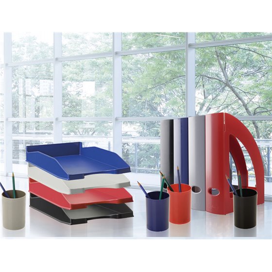 Bandeja Sobremesa Archivo 2000 Ecogreen Plastico 100% Reciclada Apilable Formatos Din A4 Y Folio Color Rojo