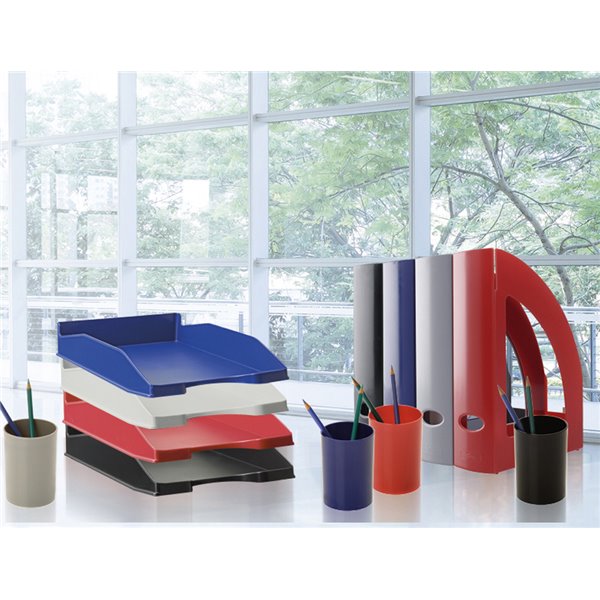 Bandeja Sobremesa Archivo 2000 Ecogreen Plastico 100% Reciclada Apilable Formatos Din A4 Y Folio Color Rojo