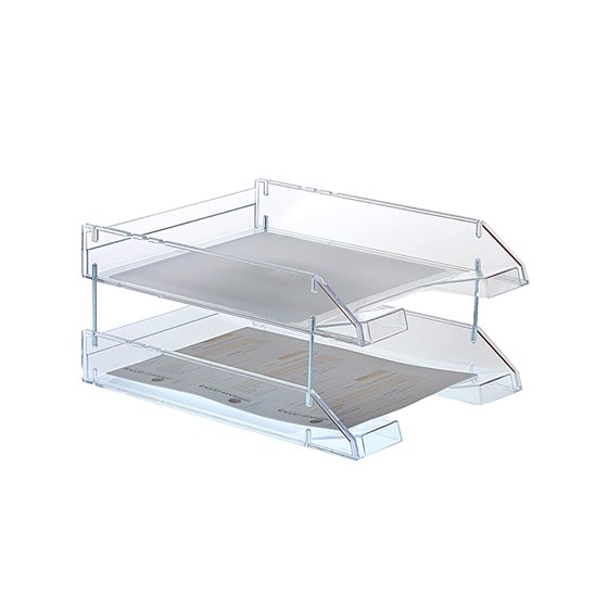 Bandeja Sobremesa Archivo 2000 Plastico Transparente Cristal 340X260X60 Mm