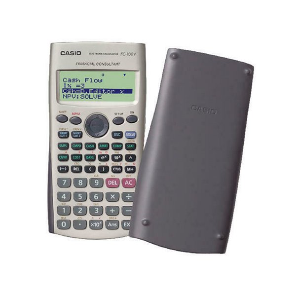 Calculadora Casio Fc-100V Financiera 4 Lineas 10+2 Digitos Almacenamiento Flash Calculo De Ganancias Con Tapa