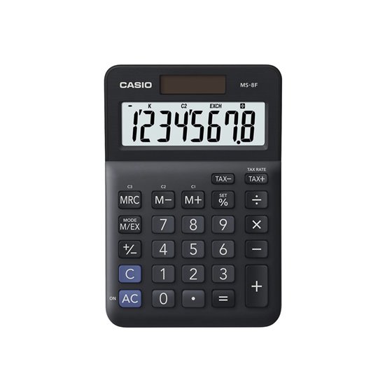 Calculadora Casio Ms-8F Sobremesa 8 Digitos Tax +/- Color Negro