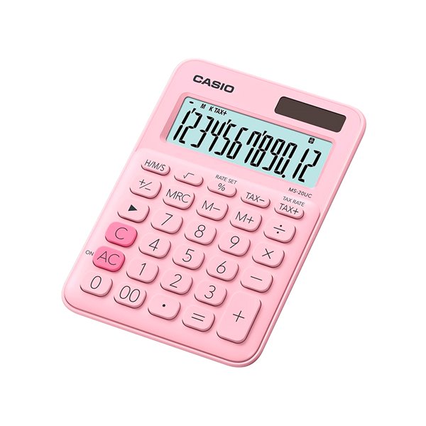 Calculadora Casio Ms-20Uc-Pk Sobremesa 12 Digitos Tax +/- Color Rosa