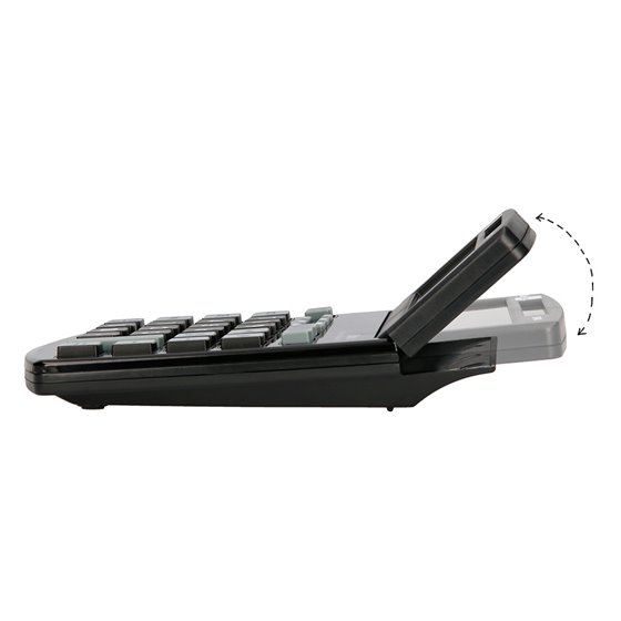 Calculadora Liderpapel Sobremesa Xf40 12 Digitos Dos Lineas Solar Y Pilas Negro 175X120X30 Mm 40% Reciclada