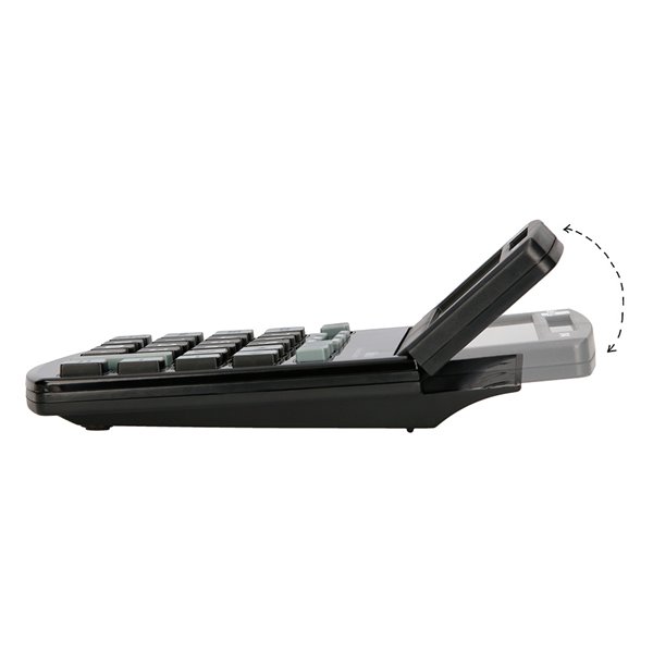 Calculadora Liderpapel Sobremesa Xf40 12 Digitos Dos Lineas Solar Y Pilas Negro 175X120X30 Mm 40% Reciclada